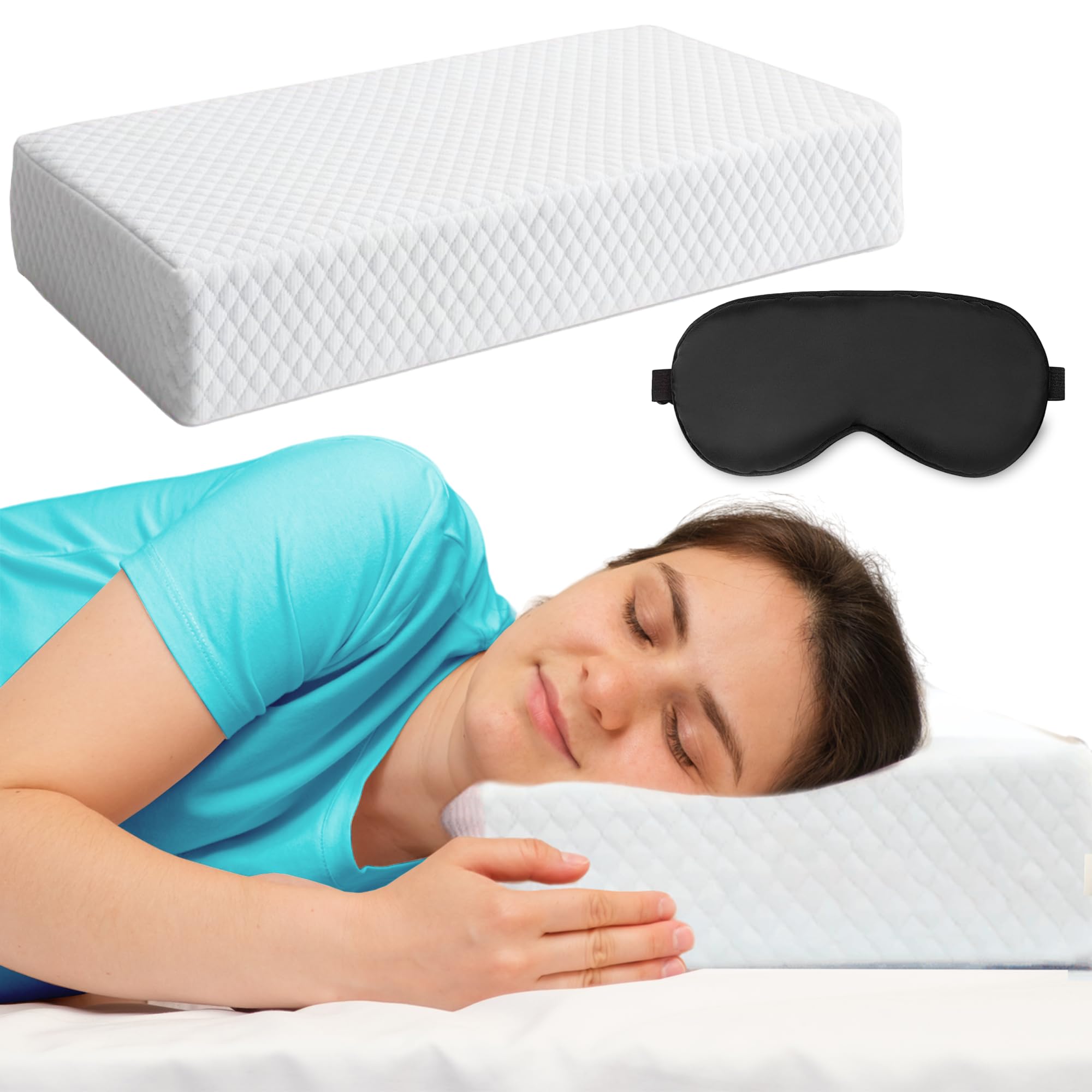 Amazon｜横向きで寝るためのキューブベッド枕、冷却メモリーフォーム枕